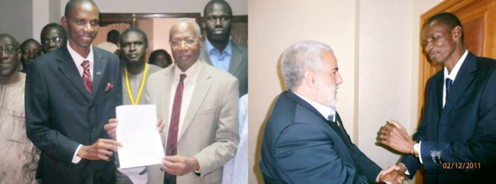 Mansour Ndiaye avec Abdoulaye Bathily et le Premier Ministre du Maroc