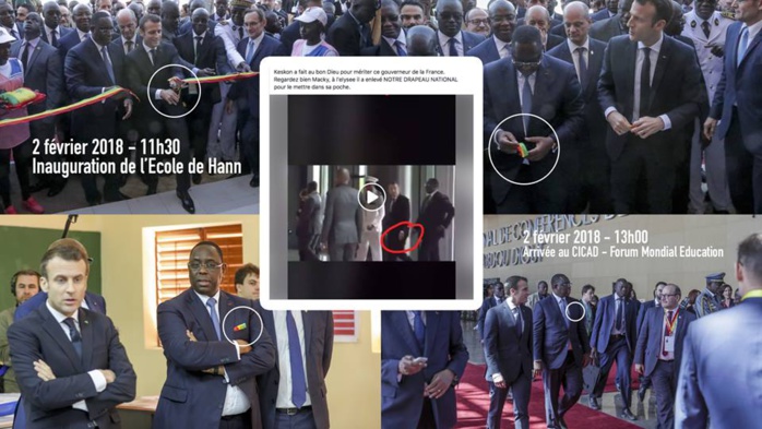 Une vidéo circule actuellement montrant le Président Macky Sall rentrant à l’Elysée en se débarrassant du drapeau national, il s’agit d’une fakenews.