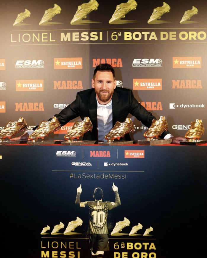 ESPAGNE : Lionel Messi a reçu son sixième Soulier d'or européen.