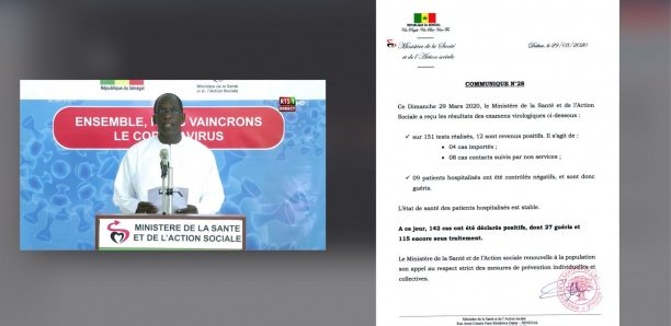 Coronavirus au Sénégal : 12 nouveaux cas positifs et 9 patients guéris