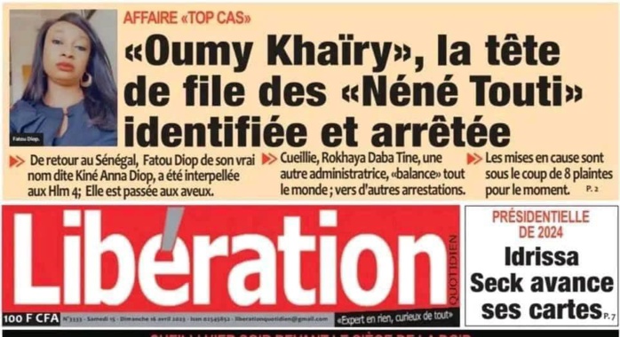 Affaire Top cas : La tête de file des "Néné Touti" arrêtée Affaire Top cas : La tête de file des "Néné Touti" arrêtée