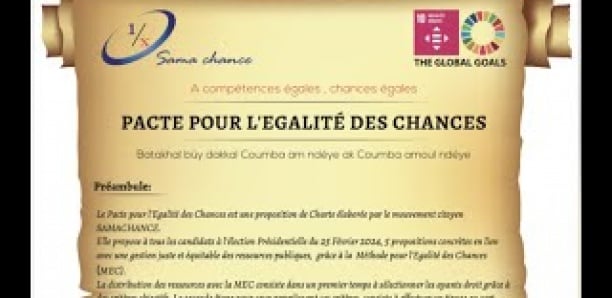 Présidentielle 2024: Lancement du Pacte pour l'égalité des chances