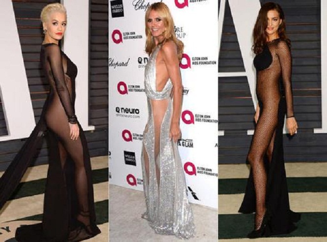 Rita Ora, Irina Shayk et Heidi Klum à moitié nues aux after party des Oscars(Photos)