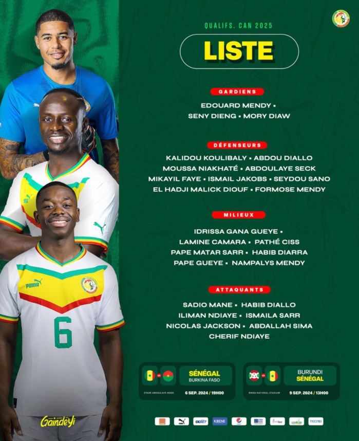 Équipe du Sénégal : Aliou Cissé appelle 26 joueurs avec El Hadji Malick Diouf, Sadio Mané de retour, Boulaye Dia zappé Équipe du Sénégal : Aliou Cissé appelle 26 joueurs avec El Hadji Malick Diouf, Sadio Mané de retour, Boulaye Dia zappé
