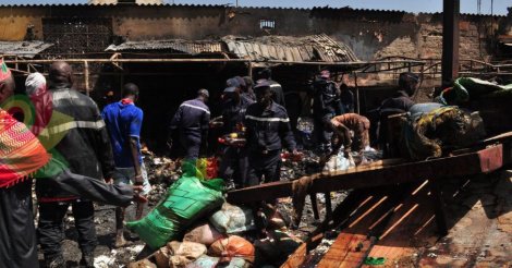 Kaolack : Violent incendie au marché de Médina Baye