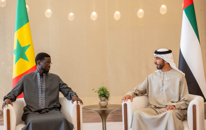 A Abu Dhabi : Bassirou Diomaye Faye reçu à Abu Dhabi par Mohammed ben Zayed A Abu Dhabi : Bassirou Diomaye Faye reçu à Abu Dhabi par Mohammed ben Zayed