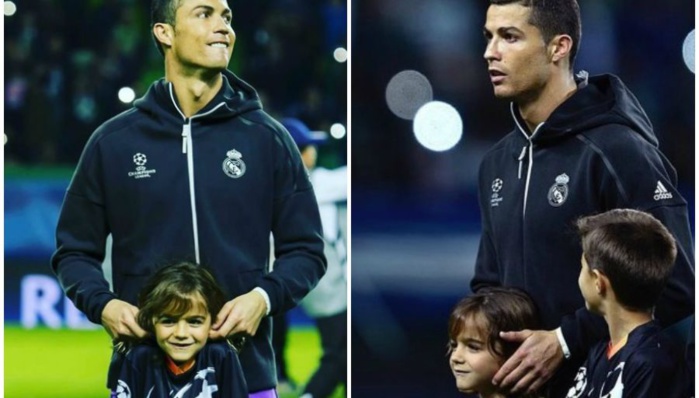 Le petit garçon avec Ronaldo n'est pas n'importe qui… Mardi soir, l'international portugais a réalisé le rêve d'un enfant qu'il connaît très bien…