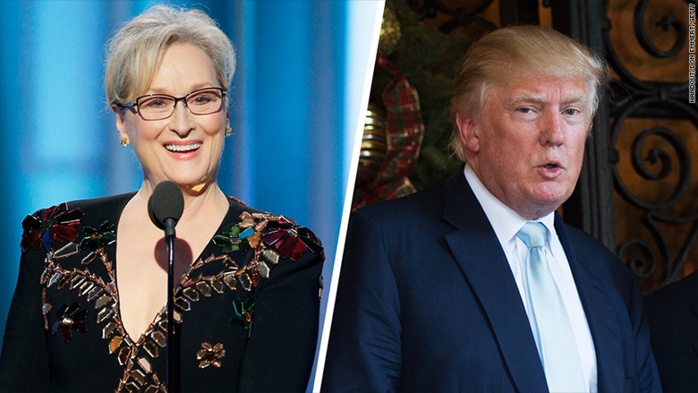 CASSÉ PAR MERYL STREEP PENDANT LES GOLDEN GLOBES, DONALD TRUMP LUI RÉPOND SUR TWITTER : "SHE IS A...