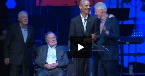 Cinq anciens présidents américains se retrouvent à un concert