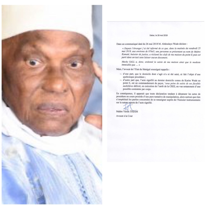 A la suite de Me Yérim Thiam, l’huissier Jean Baptiste Kamate dément Me Wade et précise (Document)