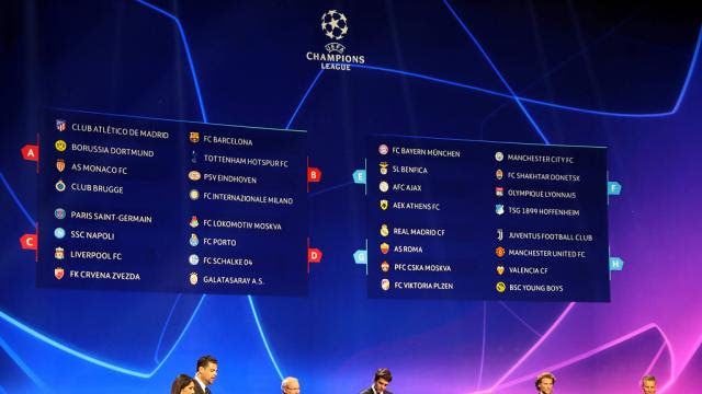 Le tirage complet de la phase de groupes de la Ligue des champions