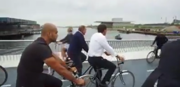 Quand Le Premier ministre danois accueille Macron en Vélo