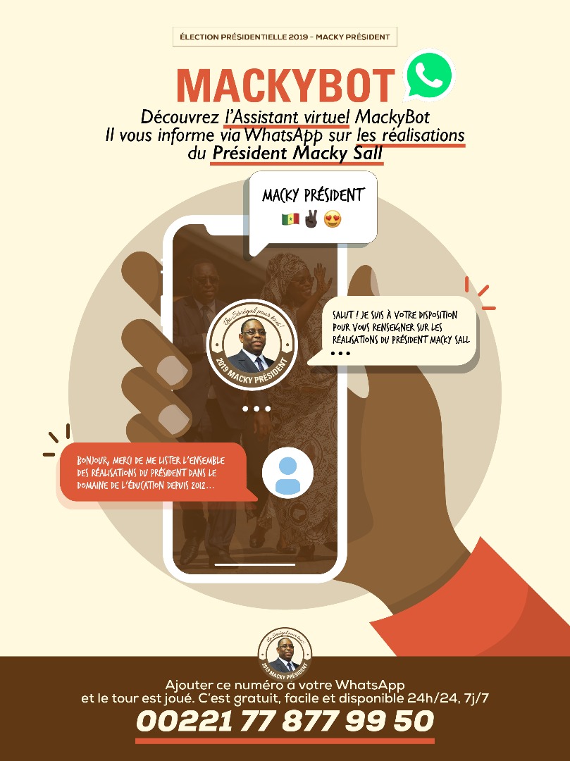 Découvrez l’assistant virtuel MackyBot qui vous informe sur les réalisations de Macky Sall
