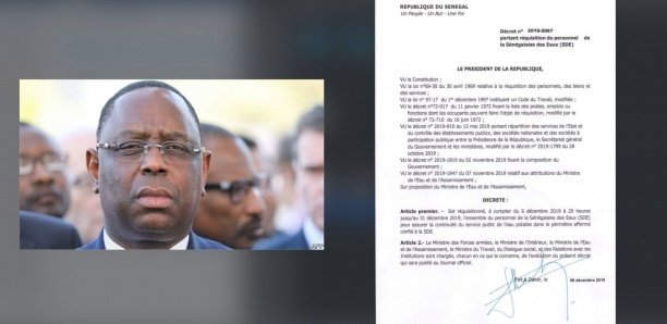 Sénégalaise des eaux (Sde) : Macky Sall abroge le décret de réquisition des travailleurs