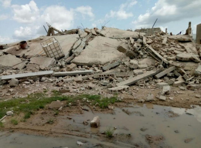 Kaolack : Un immeuble de 3 étages s'affaisse à Darou Ridwane.