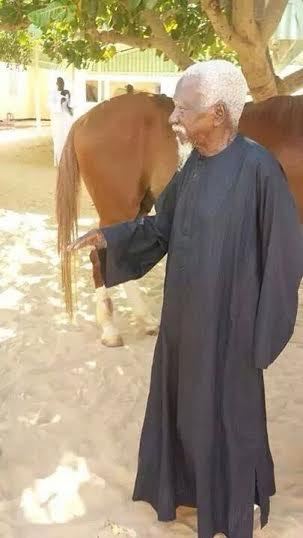 Le Khalif général des Mourides Serigne Sidy Makhtar Mbacké chez lui avec son cheval
