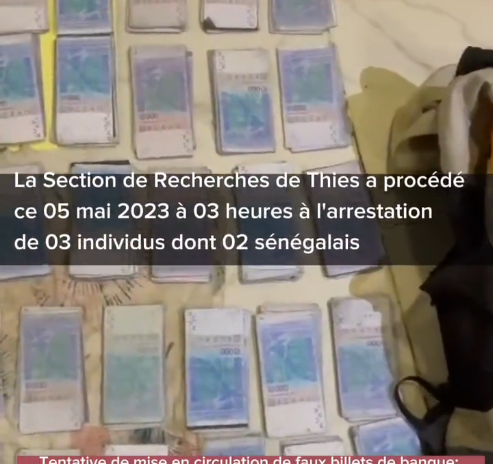 Thiès: 50 millions en faux billets saisis sur trois individus