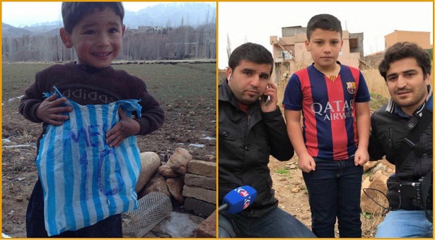 Affaire du sac Messi : L’enfant Kurde a menti, et voici le vrai fan! Rappelez-vous, une photo émouvante d’un jeune garçon qui avait transformé un sac blanc et bleu en maillot de l’Argentine avec le nom et le numéro 10 de Lionel Messi a ému la toile i