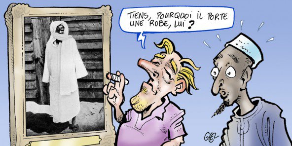 La caricature provocante sur Serigne Touba publié par Jeune Afrique sur l’histoire du « sac homo » fait polémique sur les réseaux sociaux