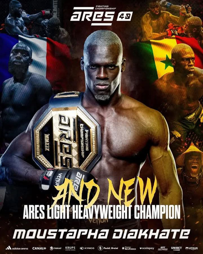 MMA : Le Sénégalais Moustapha Diakhaté sacré champion des mi-lourds à l’ARES