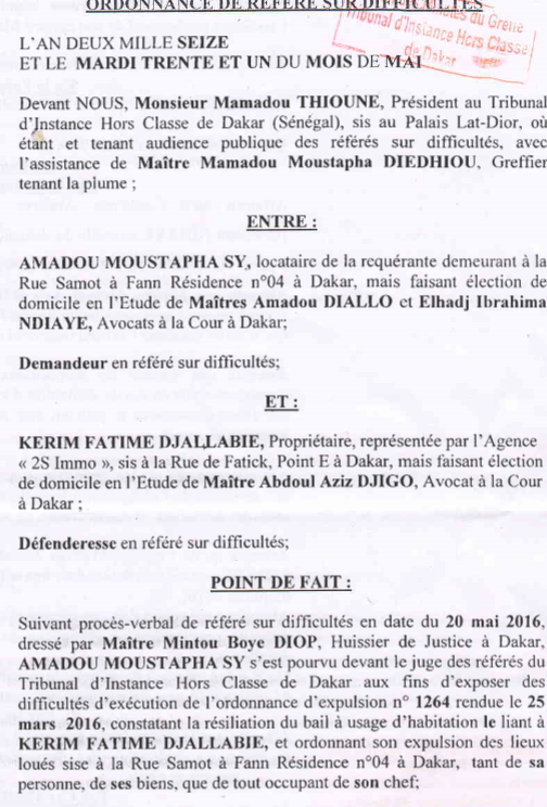Expulsé de la maison des Habré : Le couple Niasse/Sy traîne une dette de 17 millions (documents)