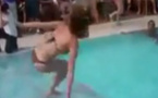 Ce top modèle va avoir la honte de sa vie en défilant au dessus de la piscine