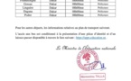 Un nouveau planning pour le convoyage des enseignants dans leurs lieux de service (Document)