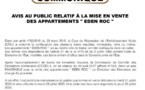 Communiqué DGID relatif à la mise en vente des appartements " EDEN ROC "