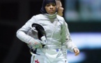 La championne américaine d’escrime Ibtihaj Muhammad au lycée Kennedy, vendredi