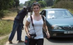 La journaliste française Camille Lepage à Damara, au nord de Bangui, le 21 février 2014 (Photo Fred Dufour. AFP)