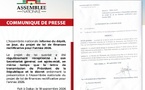 Budget rectificatif 2026 : L’Assemblée nationale a reçu ce vendredi le projet de LFR 2026