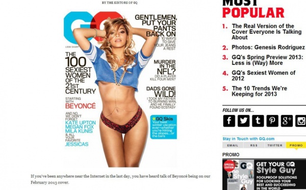 Beyonce : une photo osée en une de GQ