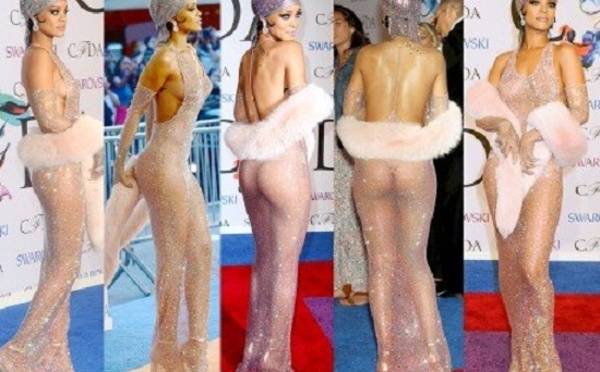 Les dessous de la robe transparente de Rihanna aux CFDA