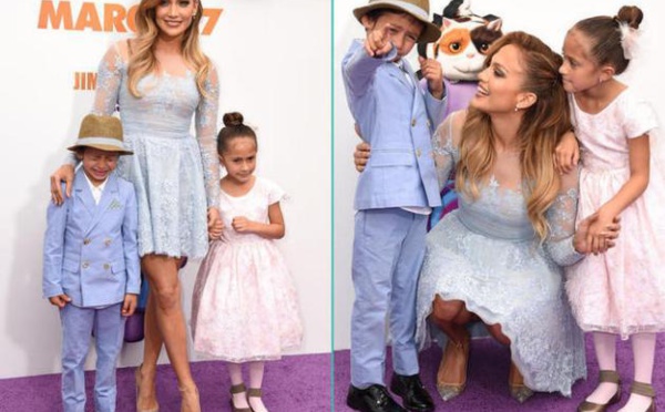Jennifer Lopez et ses enfants à une avant-première