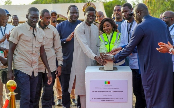 Kolda : Le Président Diomaye pose la première pierre du Pôle mère-enfant et inaugure le SAMU interrégional